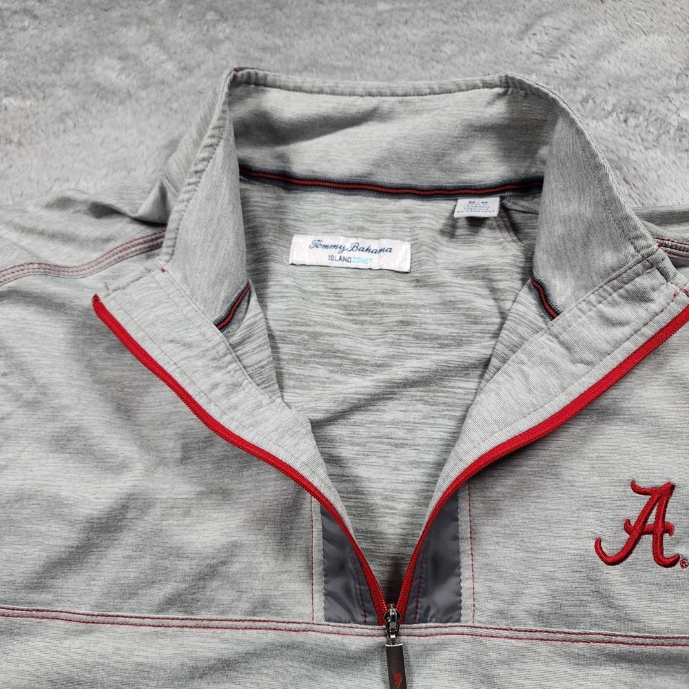 Alabama Crimson Tide Shirt Mens Medium Football Tommy Bahama Island Zone 1/4 Zip - Picture 7 of 12